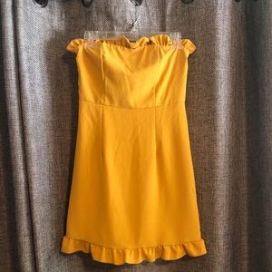 Lulus yellow strapless mini dress